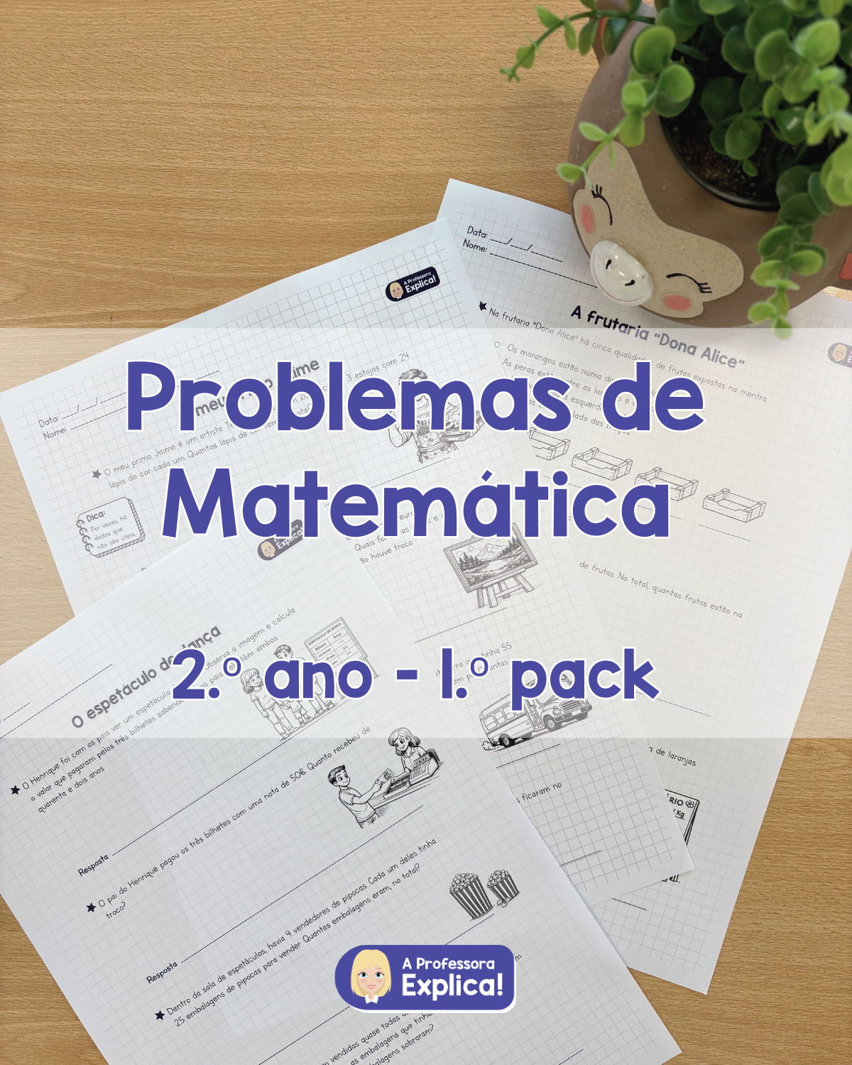 Problemas de Matemática - 2.º ano | Pack 1
