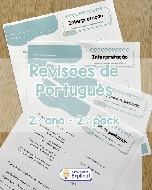 Revisões de Português - 2.º ano | Pack 2