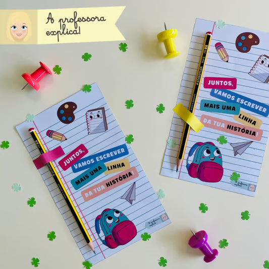 1.º Dia de Aulas | Molde para lápis