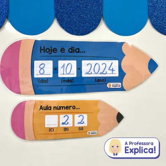 Data e número da aula | Lápis