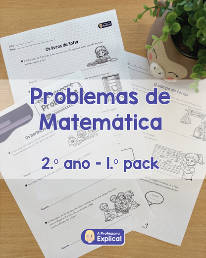 Problemas de Matemática - 2.º ano | Pack 1