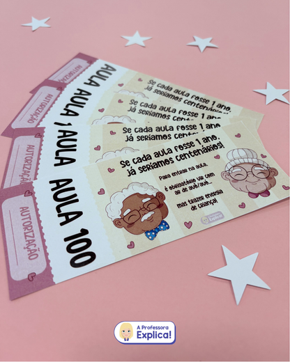 Aula 100 | Convite + Medalha + Molduras