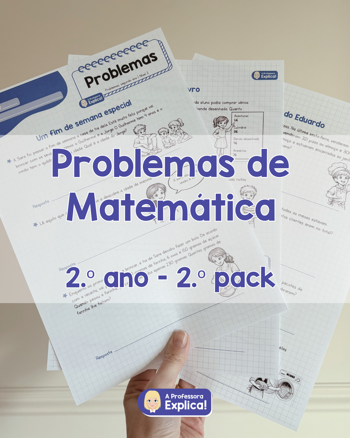 Problemas de Matemática - 2.º ano | Pack 2