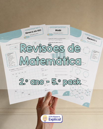 Revisões de Matemática - 2.º ano | Pack 5