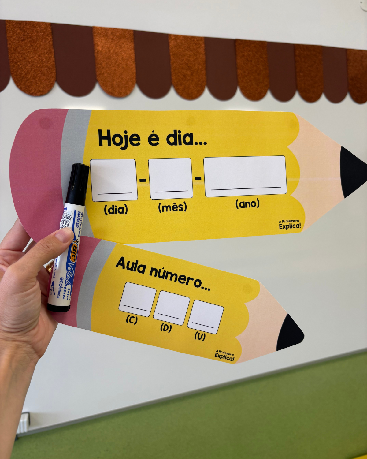 Data e número da aula | Lápis