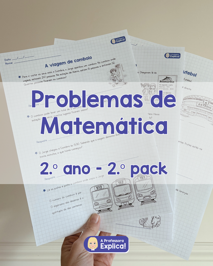 Problemas de Matemática - 2.º ano | Pack 2