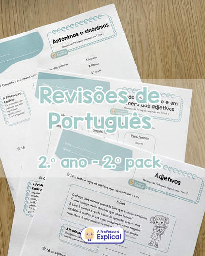 Revisões de Português - 2.º ano | Pack 2