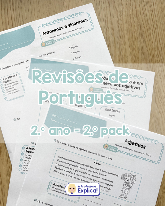 Revisões de Português - 2.º ano | Pack 2