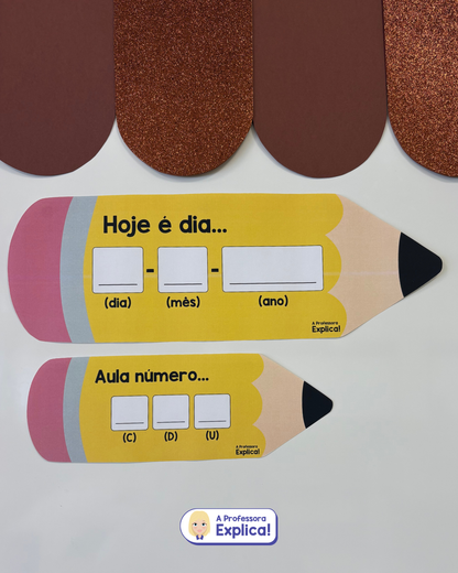 Data e número da aula | Lápis